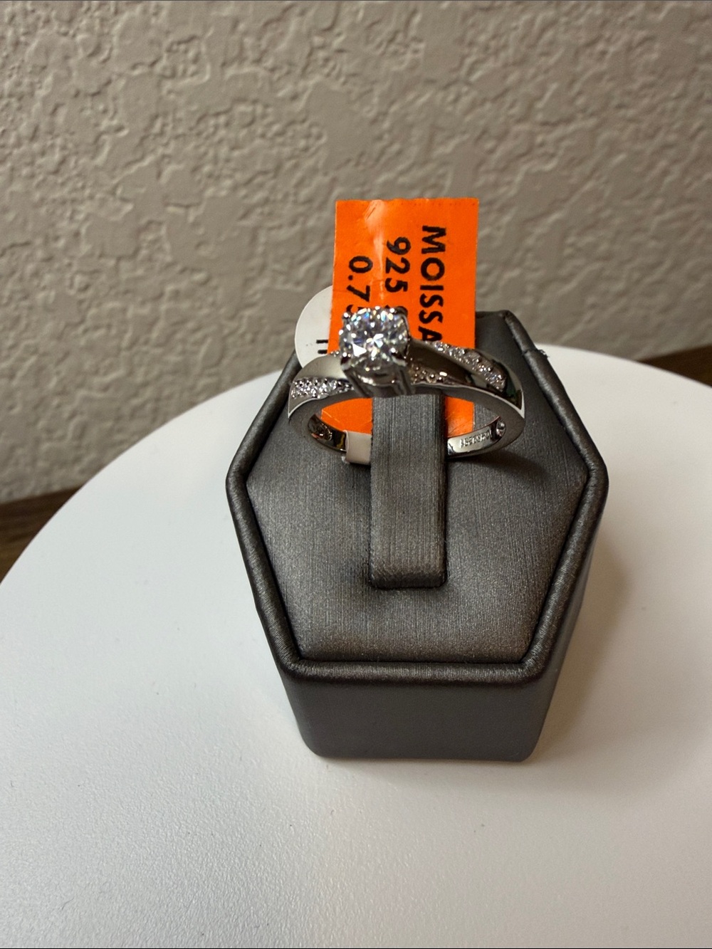 Sterling Silver White Moissanite Solitaire Ring